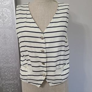 GAP white and blue stripes vest size M  *R1